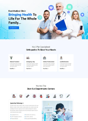 高质量的蓝色医疗行业网站模板